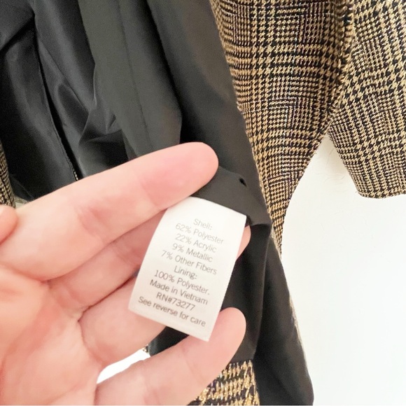 Nine West Womens Blazer Brown and Tan with Metallic Accents Size 2X - Picture 7 of 10